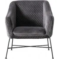 Cleo Accent Chair - Grey, Velvet