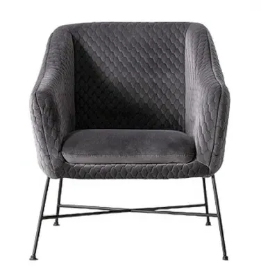 Cleo Accent Chair - Grey, Velvet