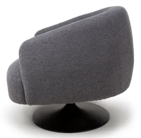 Club Swivel Accent Chair - Grey, Fabric