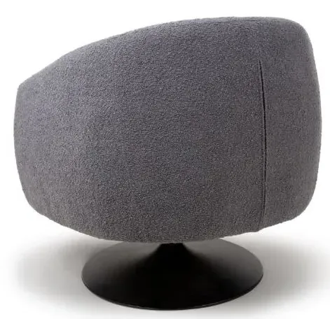 Club Swivel Accent Chair - Grey, Fabric