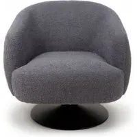 Club Swivel Accent Chair - Grey, Fabric