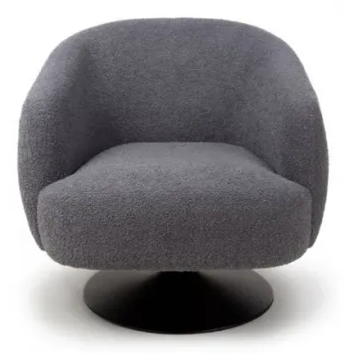 Club Swivel Accent Chair - Grey, Fabric image