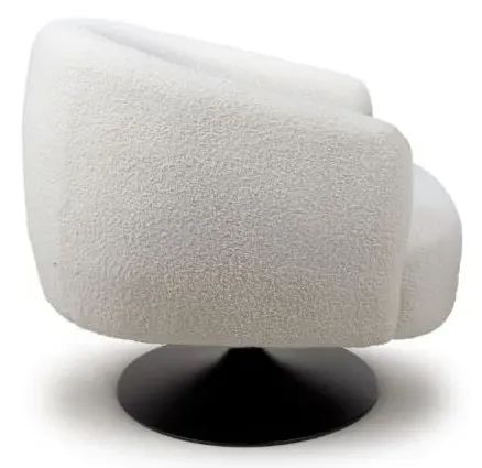 Club Swivel Accent Chair - Ivory, Fabric
