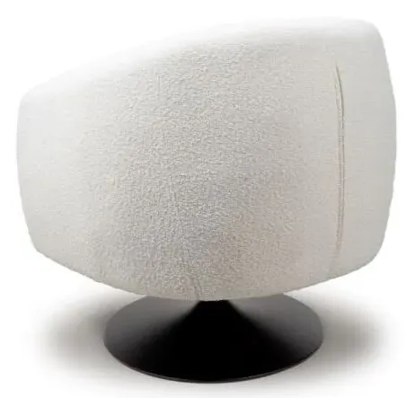 Club Swivel Accent Chair - Ivory, Fabric
