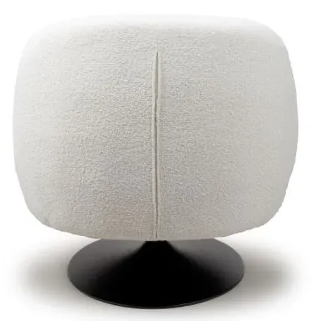 Club Swivel Accent Chair - Ivory, Fabric