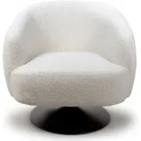 Club Swivel Accent Chair - Ivory, Fabric