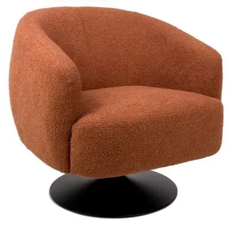 Club Swivel Accent Chair - Orange, Fabric
