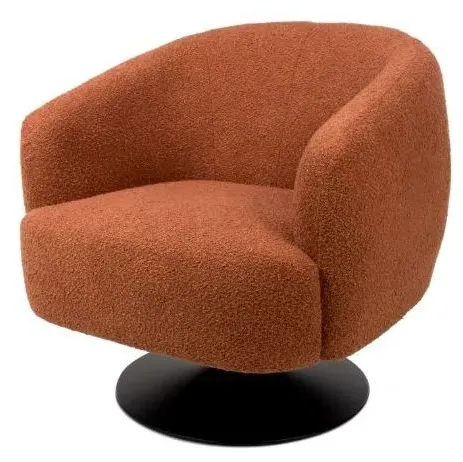Club Swivel Accent Chair - Orange, Fabric