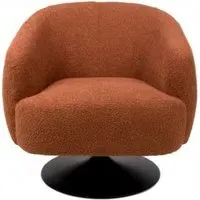 Club Swivel Accent Chair - Orange, Fabric