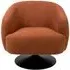 Club Swivel Accent Chair - Orange, Fabric