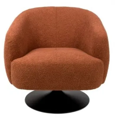 Club Swivel Accent Chair - Orange, Fabric