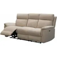 Detroit 3-Seater Electric Recliner Sofa - Natural, Fabric