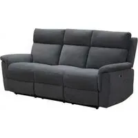 Detroit 3-Seater Manual Recliner Sofa - Grey, Fabric