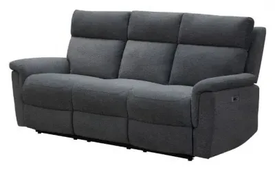 Detroit 3-Seater Manual Recliner Sofa - Grey, Fabric image