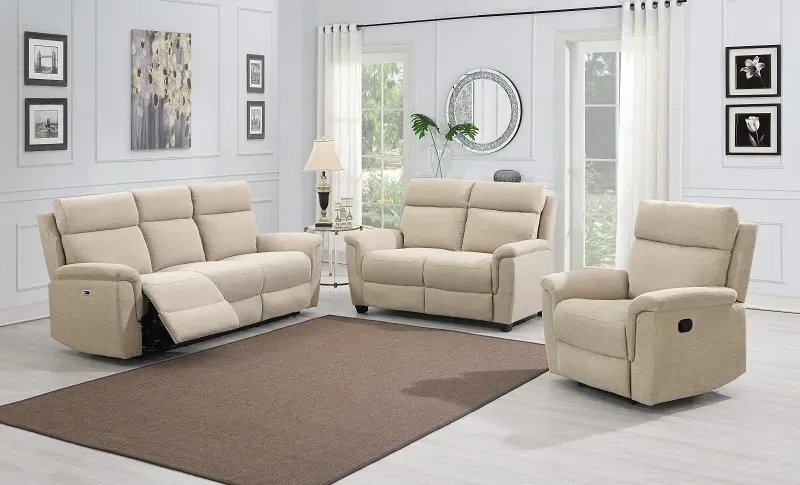 Detroit Manual Recliner Armchair - Natural, Fabric