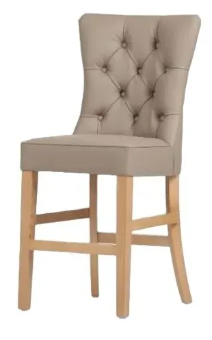 Eaton Counter Chair - Taupe, Faux Leather