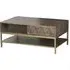 Elyse Mango Wood Coffee Table with Shelf - Grey