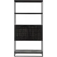 Fusion 2 Door Bookcase - Black, Mango Wood