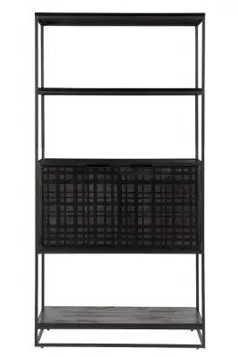 Fusion 2 Door Bookcase - Black, Mango Wood image