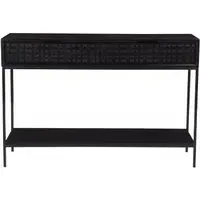 Fusion 2 Drawer Console Table - Black, Mango Wood