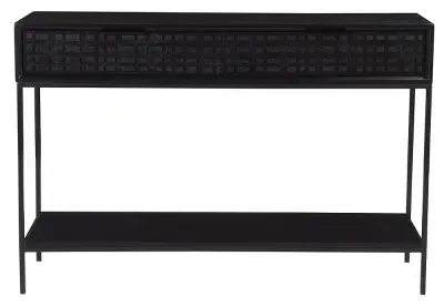Fusion 2 Drawer Console Table - Black, Mango Wood