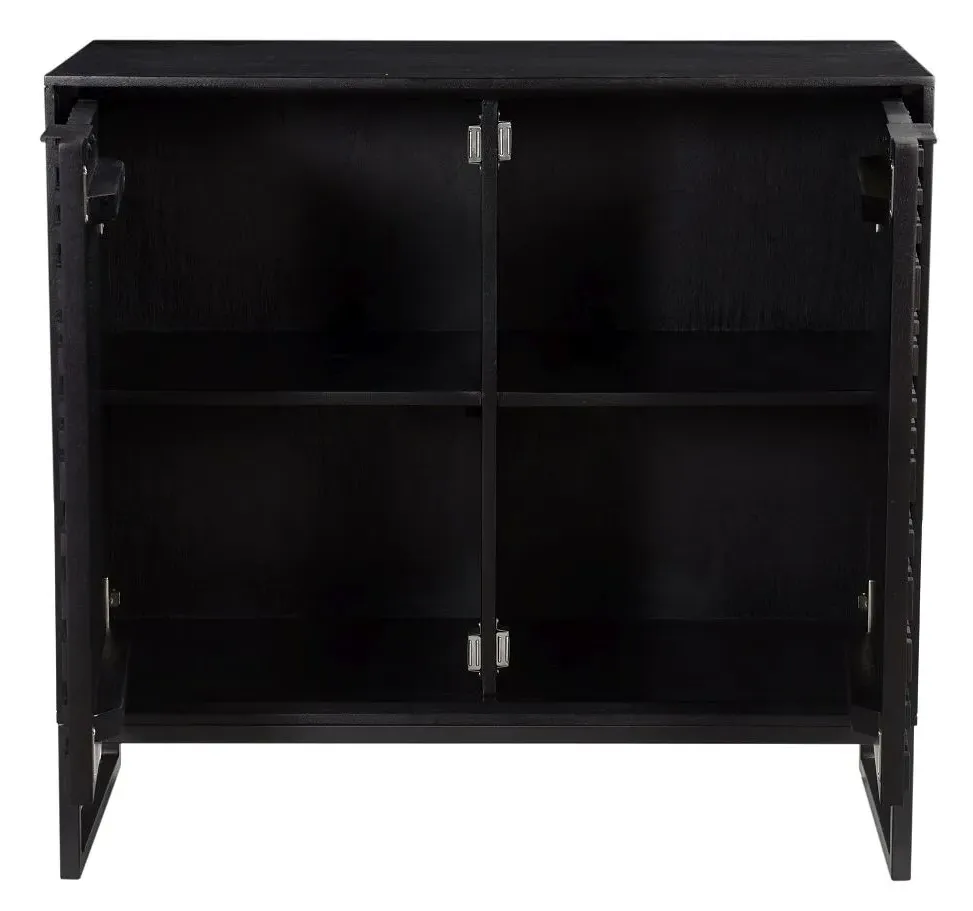 Fusion Small 2 Door Sideboard - Black, Mango Wood