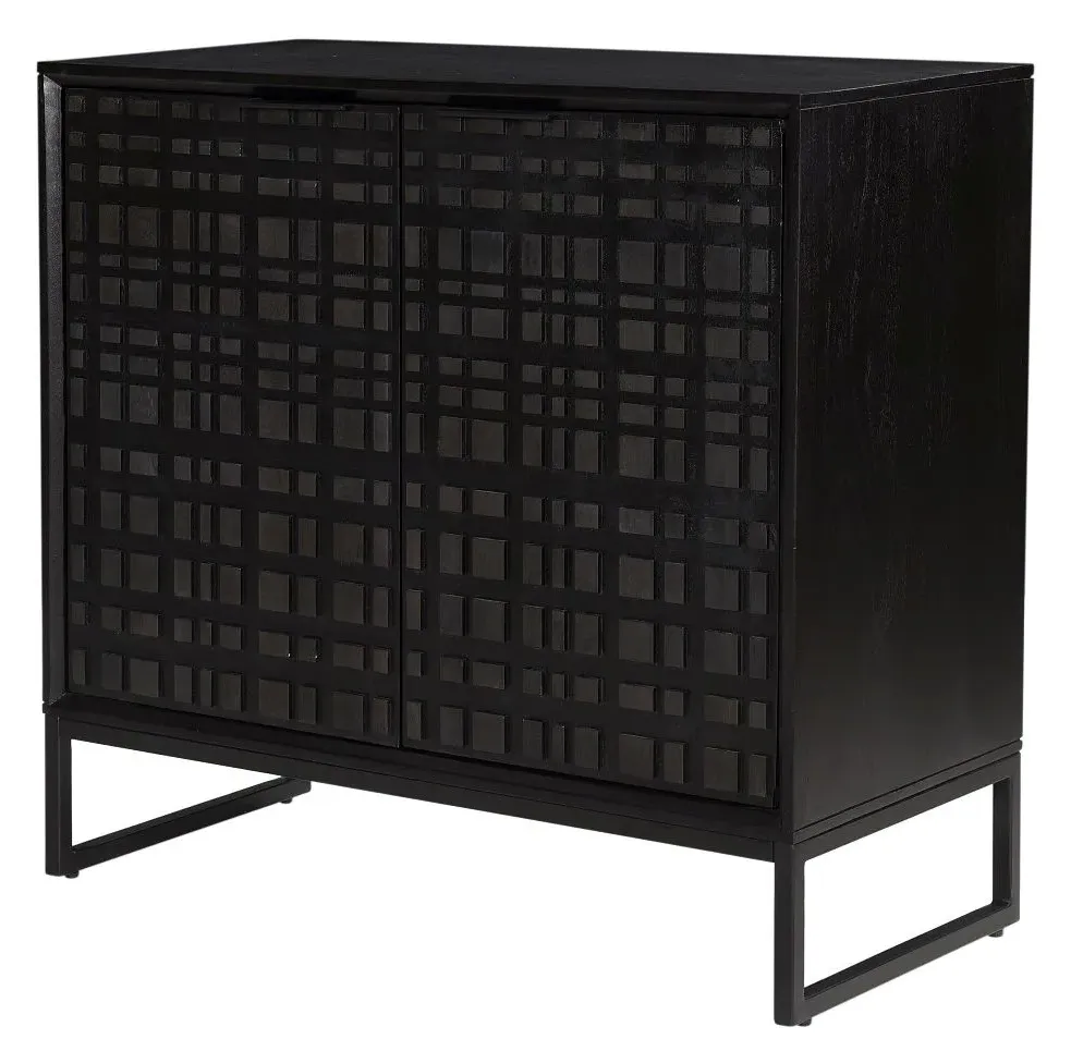 Fusion Small 2 Door Sideboard - Black, Mango Wood