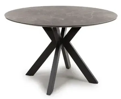 Galaxy 4-Seater Round Dining Table - Black, Ceramic image