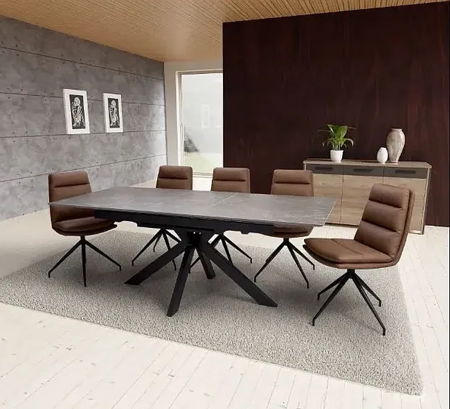 Galaxy 6-8 Seater Extending Dining Table - Brown, Ceramic