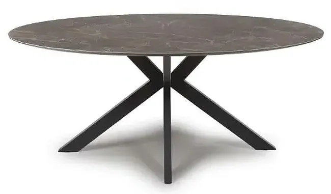 Galaxy 6-Seater Oval Dining Table - Brown, Ceramic