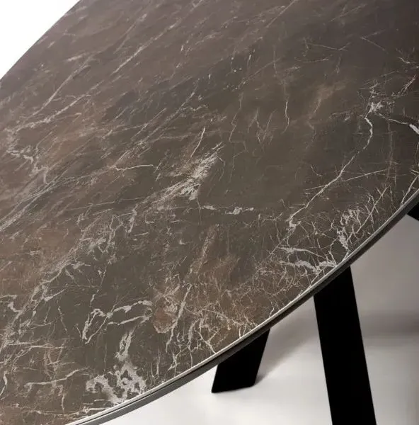 Galaxy 6-Seater Oval Dining Table - Brown, Ceramic