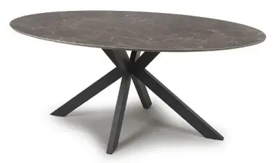 Galaxy 6-Seater Oval Dining Table - Brown, Ceramic image