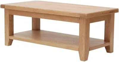 Hampshire 110cm Coffee Table with Shelf - Oak