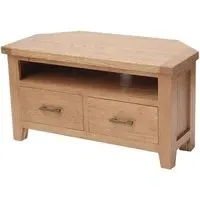 Hampshire Oak 102cm Corner TV Unit - Natural