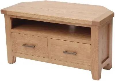 Hampshire Oak 102cm Corner TV Unit - Natural image