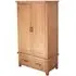 Hampshire Oak 2 Door 1 Drawer Double Wardrobe - Natural