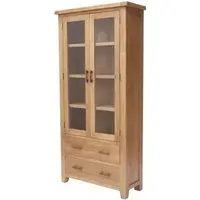 Hampshire Oak 2 Door Display Cabinet - Natural