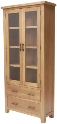 Hampshire Oak 2 Door Display Cabinet - Natural