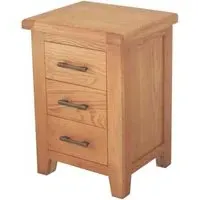 Hampshire Oak 3 Drawer Bedside Cabinet - Natural Lacquered