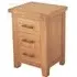 Hampshire Oak 3 Drawer Bedside Cabinet - Natural Lacquered