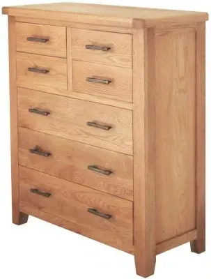 Hampshire Oak 3+4 Drawer Chest - Natural Lacquered