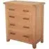 Hampshire Oak 4 Drawer Chest - Natural Lacquered