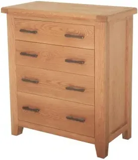 Hampshire Oak 4 Drawer Chest - Natural Lacquered image