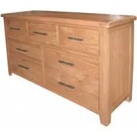 Hampshire Oak 4+3 Drawer Wide Chest - Natural Lacquered