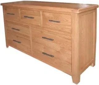 Hampshire Oak 4+3 Drawer Wide Chest - Natural Lacquered image