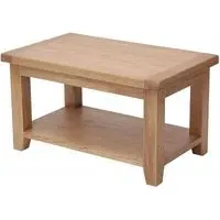 Hampshire Oak 90cm Coffee Table with Shelf - Natural