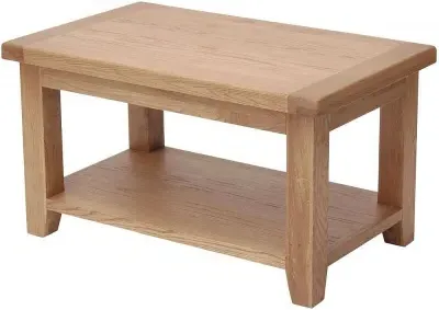Hampshire Oak 90cm Coffee Table with Shelf - Natural