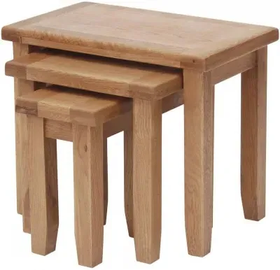 Hampshire Oak Nest of 3 Tables - Natural image