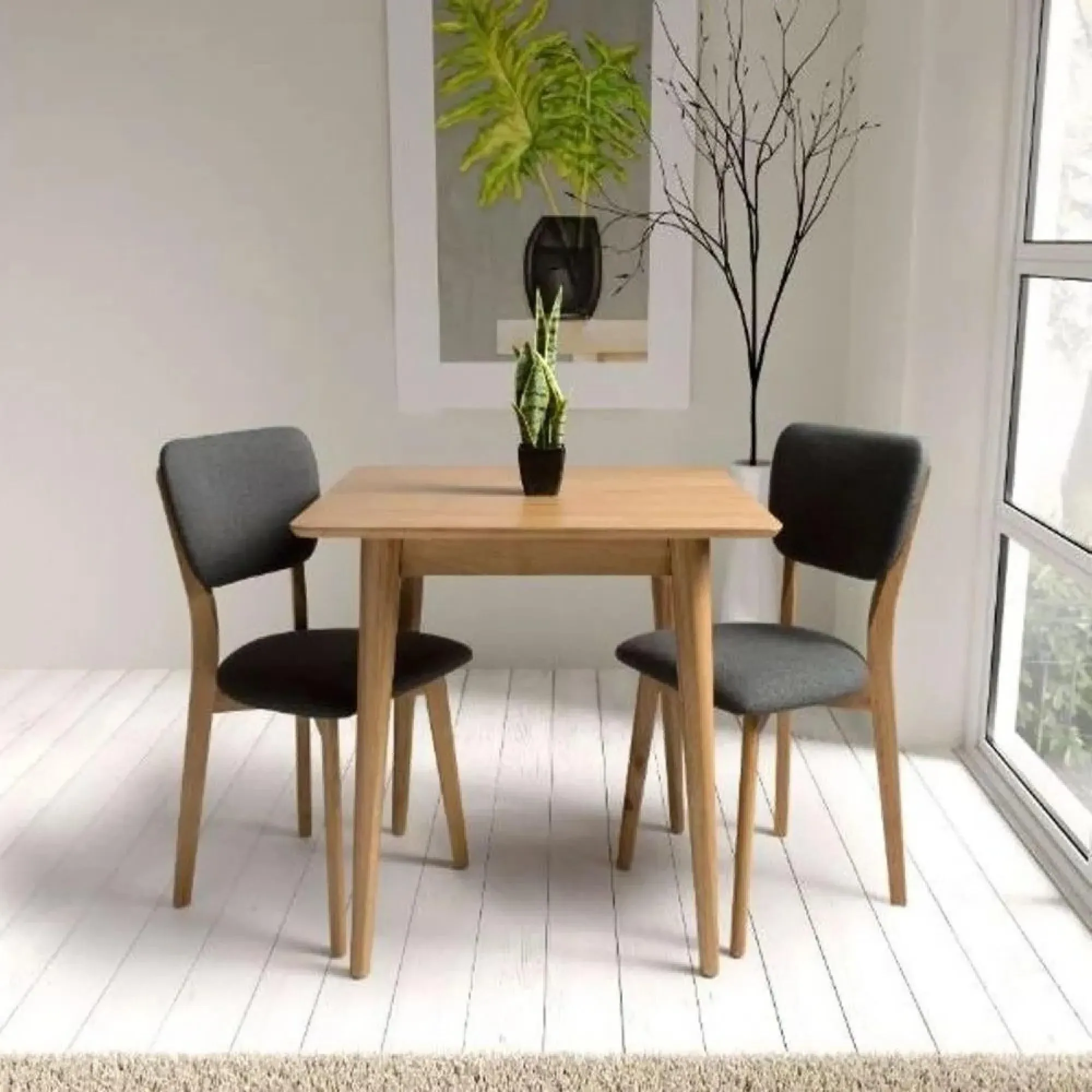 Jenson 2-4 Seater Square Extending Dining Table - Light Oak