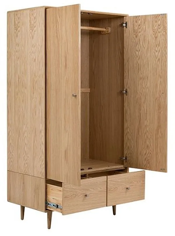 Jenson 2 Door 2 Drawer Double Wardrobe - Light Oak